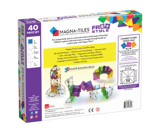 Magna-Tiles Freestyle 40 Pcs. - Laadlee