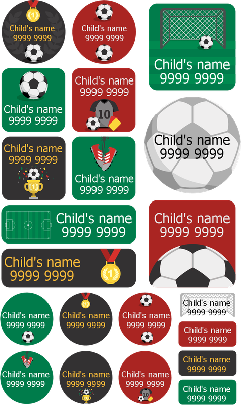 My Nametags Maxistickers - Football (Pack of 21) - Laadlee