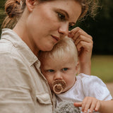 Frigg Fairytale Silicone Baby Pacifier 0-6M, 2Pack, Cream/Silky Satin - Size 1 - Laadlee