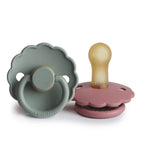 Frigg Daisy Latex Baby Pacifier 0-6M, 2Pack, Cedar/Lily Pad - Size 1 - Laadlee