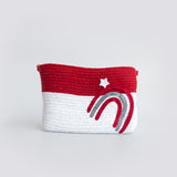 Yellow Doodle Cotton Rope Basket - Magical Rainbows (Medium) - Laadlee