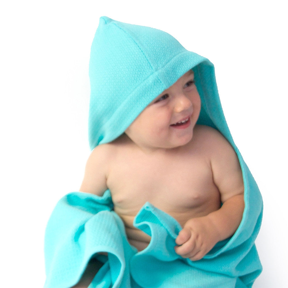 Ekobo Bambino Baby Hooded Towel and Wash Cloth Set - Lagoon - Laadlee