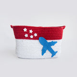 Yellow Doodle Cotton Rope Basket - Lil Travellers (Medium) - Laadlee