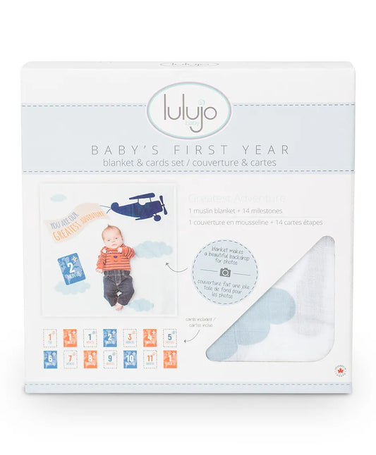 Lulujo Baby's First Year™ Blanket & Cards Set -  Greatest Adventure - Laadlee