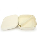 Ekobo - Go Square Bento Lunch Box - White + White Compartments - Laadlee