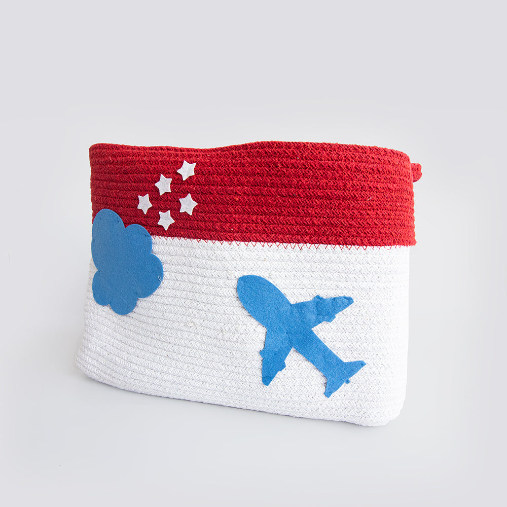 Yellow Doodle Cotton Rope Basket - Lil Travellers (Large) - Laadlee