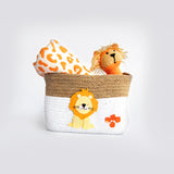 Yellow Doodle Cotton Rope Basket - Baby Animals (Medium) - Laadlee