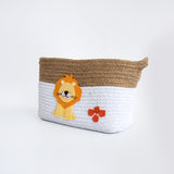Yellow Doodle Cotton Rope Basket - Baby Animals (Medium) - Laadlee