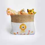 Yellow Doodle Cotton Rope Basket - Baby Animals (Large) - Laadlee