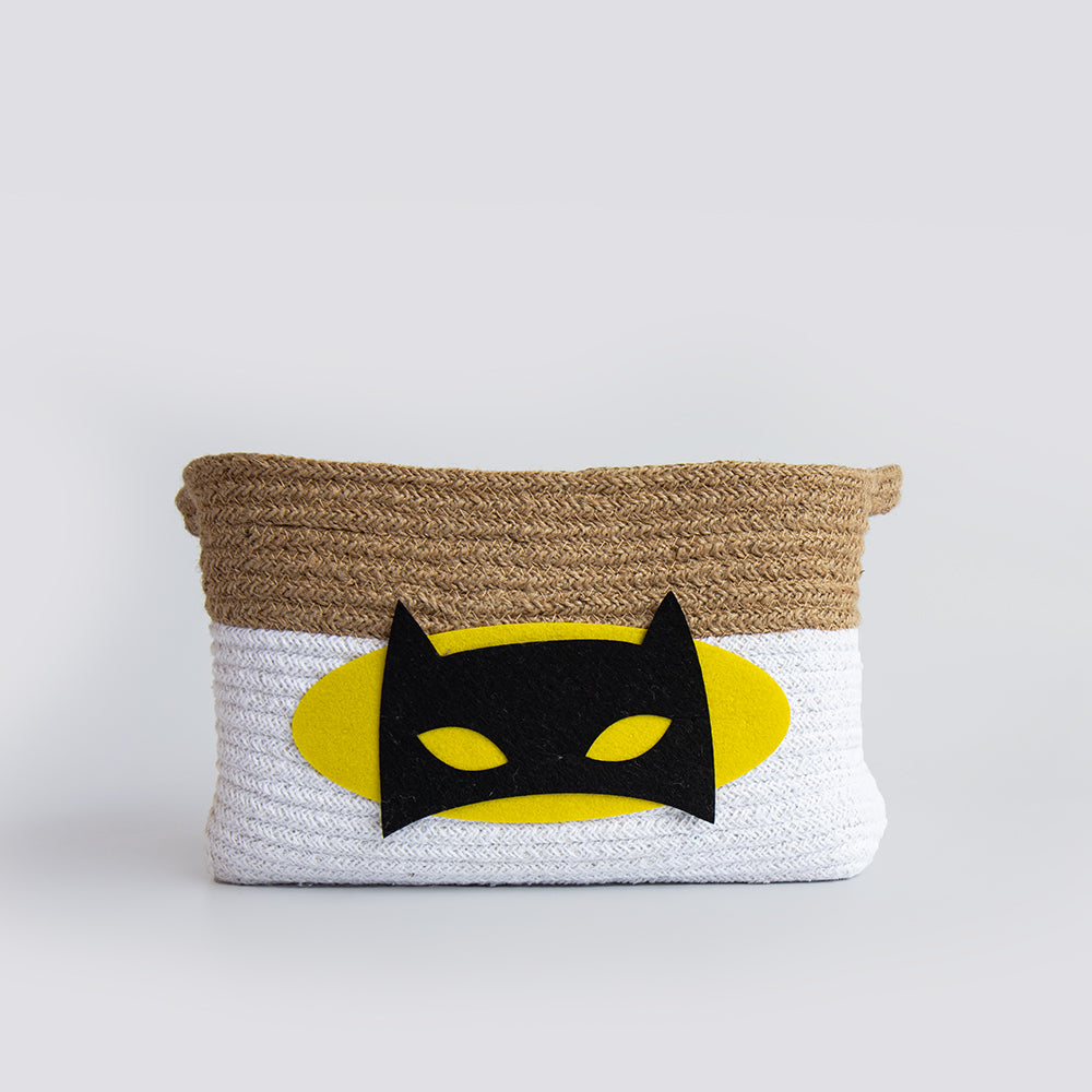 Yellow Doodle Cotton Rope Basket - Superbaby (Medium) - Laadlee