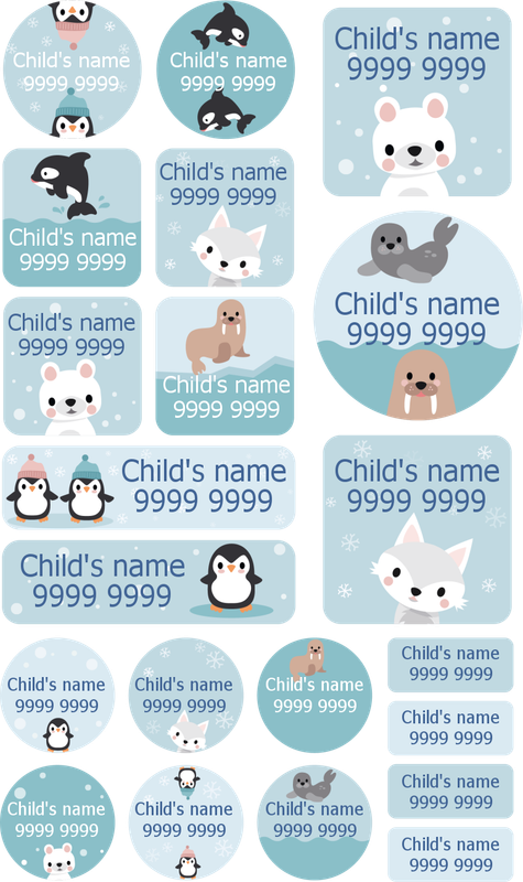 My Nametags Maxistickers - Artic Animals (Pack of 21) - Laadlee