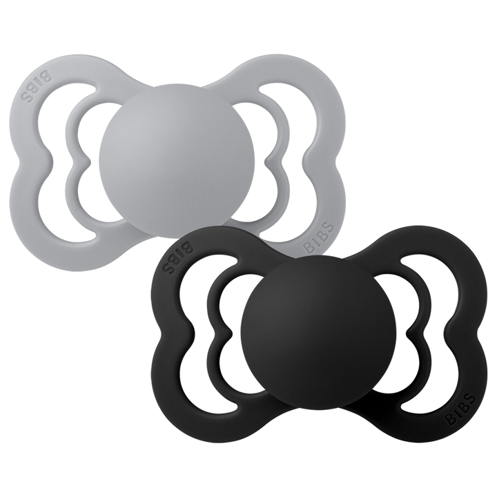 BIBS Supreme 2 Pack Silicone S1 - Cloud / Black - Laadlee