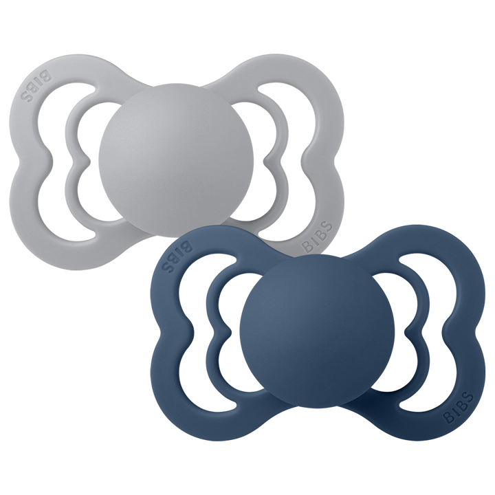 BIBS Supreme 2 Pack Silicone S2 - Cloud / Steel Blue - Laadlee