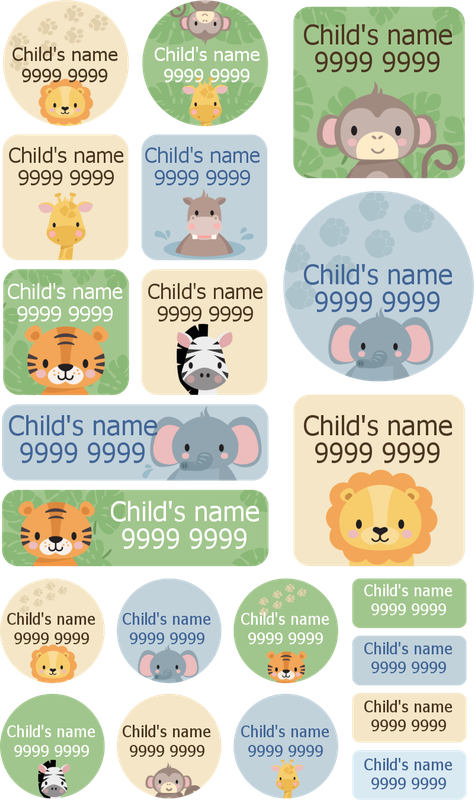 My Nametags Maxistickers - Exotic Animals (Pack of 21) - Laadlee