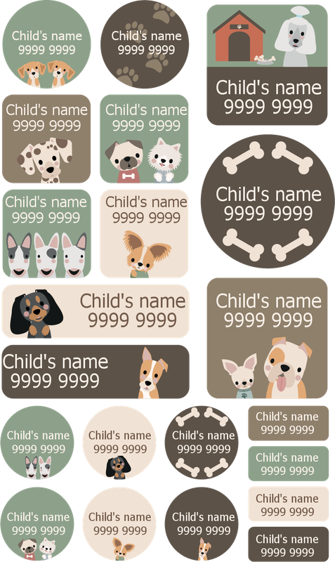 My Nametags Maxistickers - Dog (Pack of 21) - Laadlee