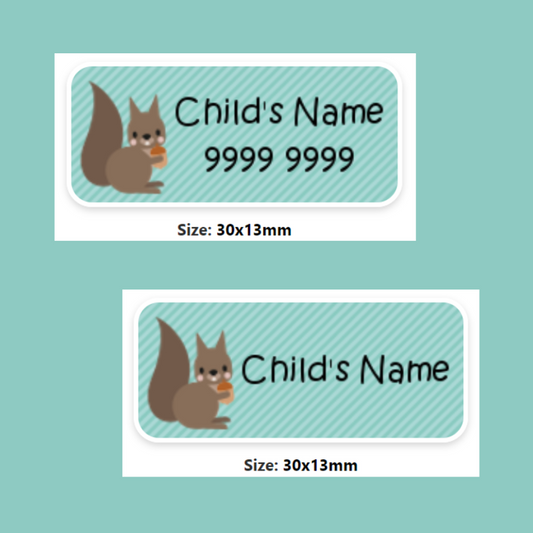 My Nametags Iron-ons - Squirrel (Pack of 56) - Laadlee