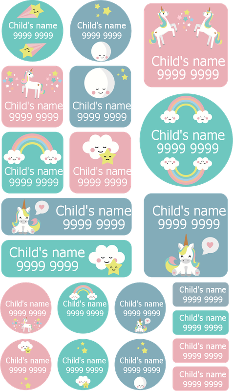 My Nametags Maxistickers - Unicorn (Pack of 21) - Laadlee