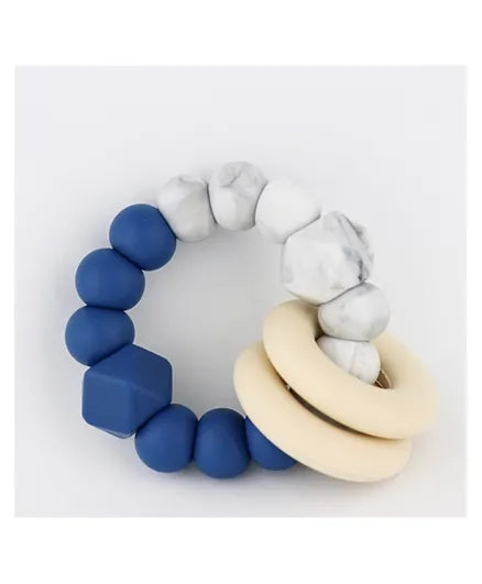 Desert Chomps Vera Hexi - Block Teether - Blue Marble - Laadlee