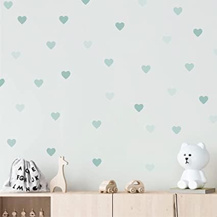 My Nametags Wall Stickers - Green Hearts - Laadlee