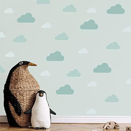 My Nametags Wall Stickers - Green Clouds - Laadlee