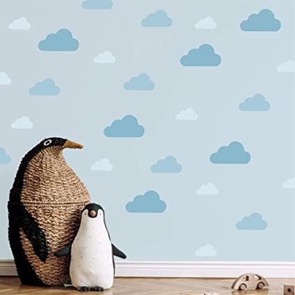 My Nametags Wall Stickers - Blue Clouds - Laadlee