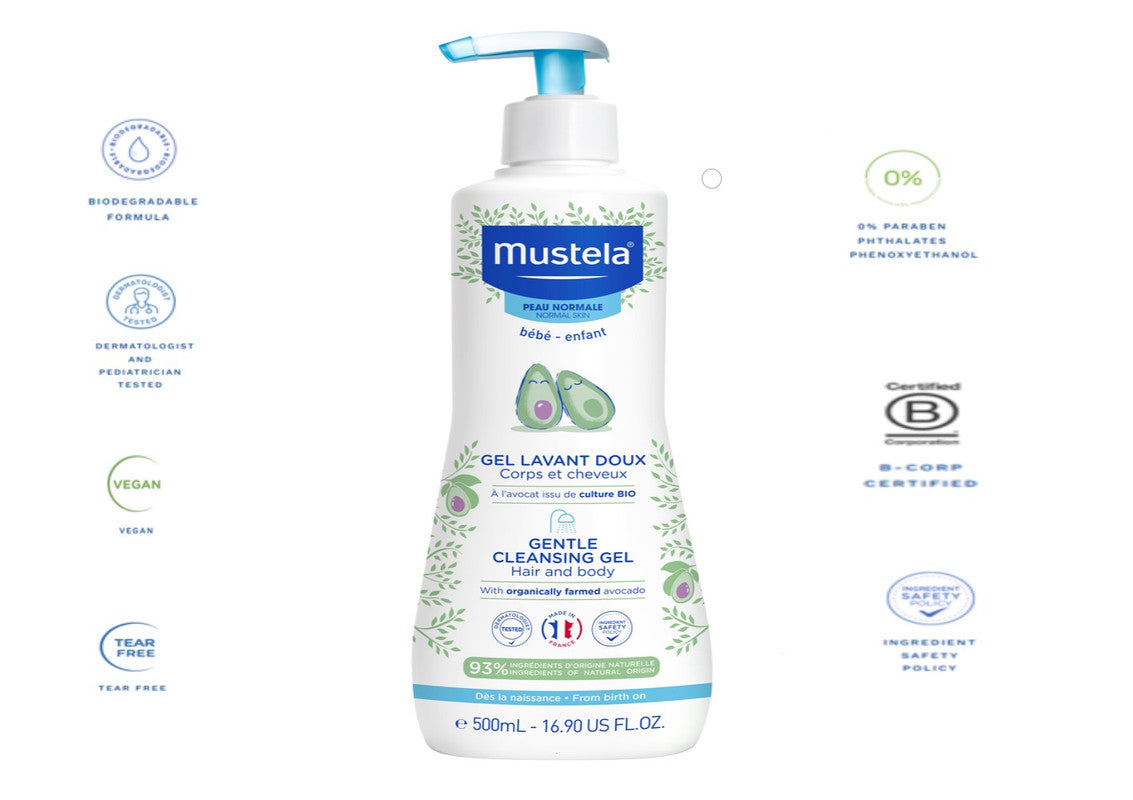 Mustela - Gentle Cleansing Gel Hair and Body 500ml - Laadlee