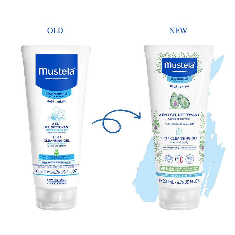 Mustela - 2 in 1 Cleansing Gel Hair and Body 200ml - Laadlee