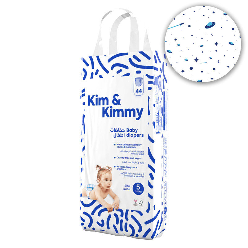 Kim & Kimmy - Size 5 Space Travel Diapers, 12-17kg, qty 44 - Laadlee