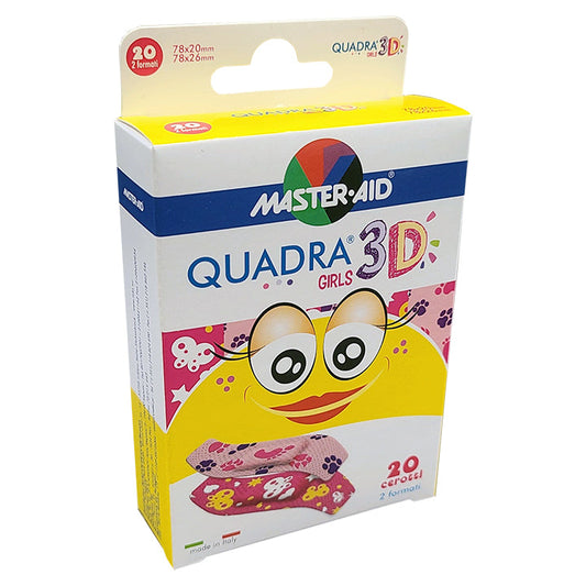 Quadra® Adhesive Bandages with 3D Designs for Girls - 20pcs - Laadlee