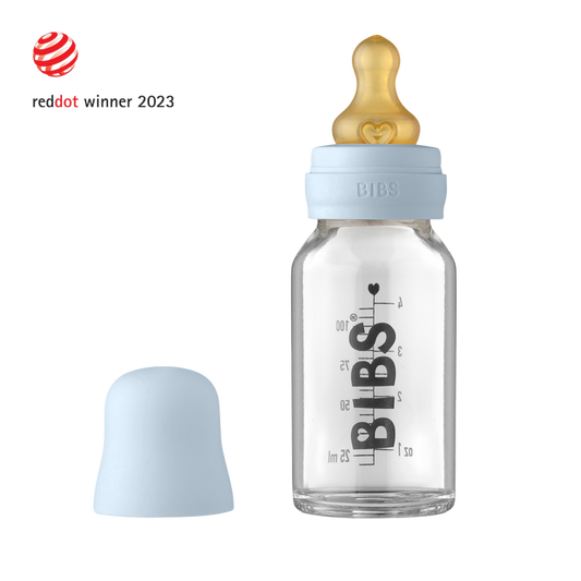 BIBS Baby Bottle 110ml - Baby Blue - Laadlee