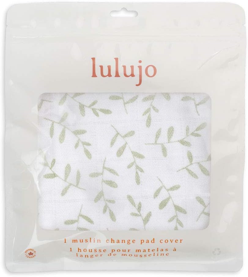 Lulujo Muslin Change Pad Cover (80cm x 40cm) - Greenery - Laadlee
