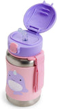 Skip Hop Zoo Stainless Steel Straw Bottle 350ml - Narwhal - Laadlee