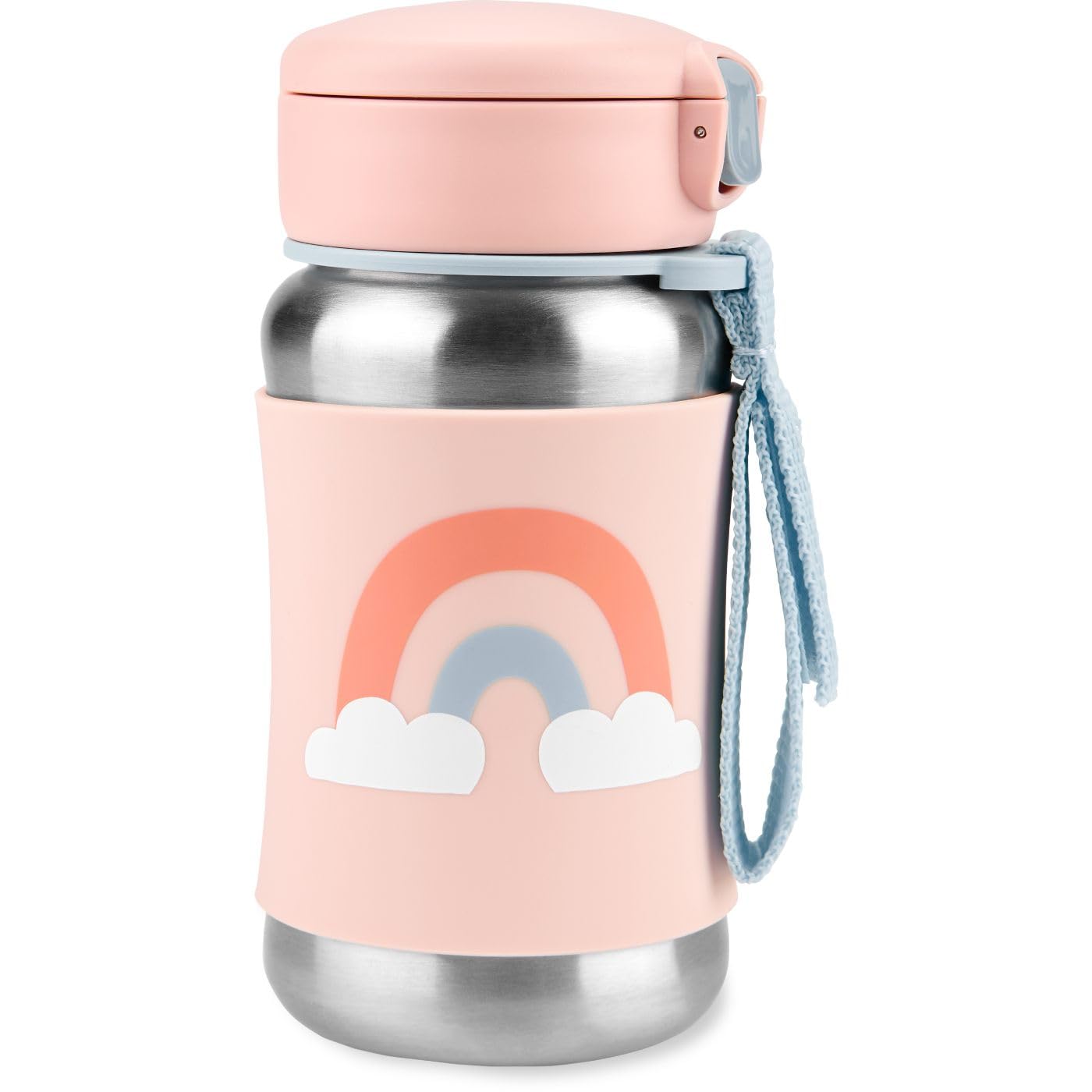 Skip Hop Spark Style SS Straw Bottle 350ml - Sky - Laadlee