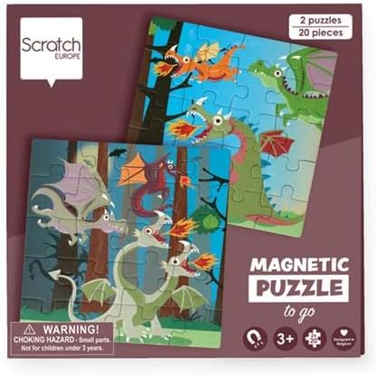Scratch Europe Magnetic Puzzle Book To Go - Dragons - Laadlee