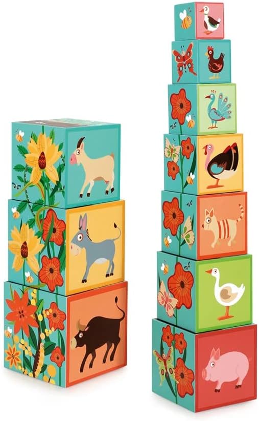 Scratch Europe Animals Of The World 10 Pcs Stacking Tower - Jumbo - Laadlee
