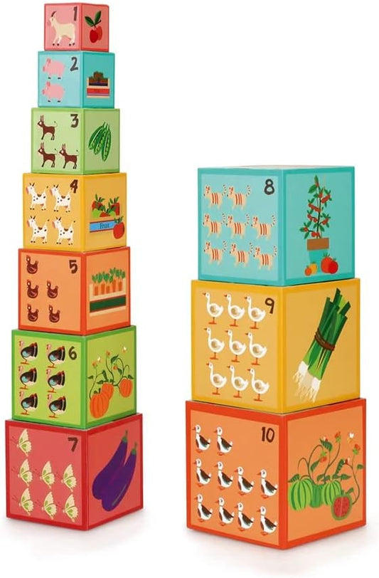 Scratch Europe Animals Of The World 10 Pcs Stacking Tower - Jumbo - Laadlee