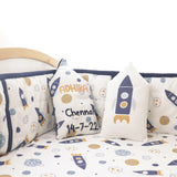 Yellow Doodle Cushion - Rocket - Laadlee