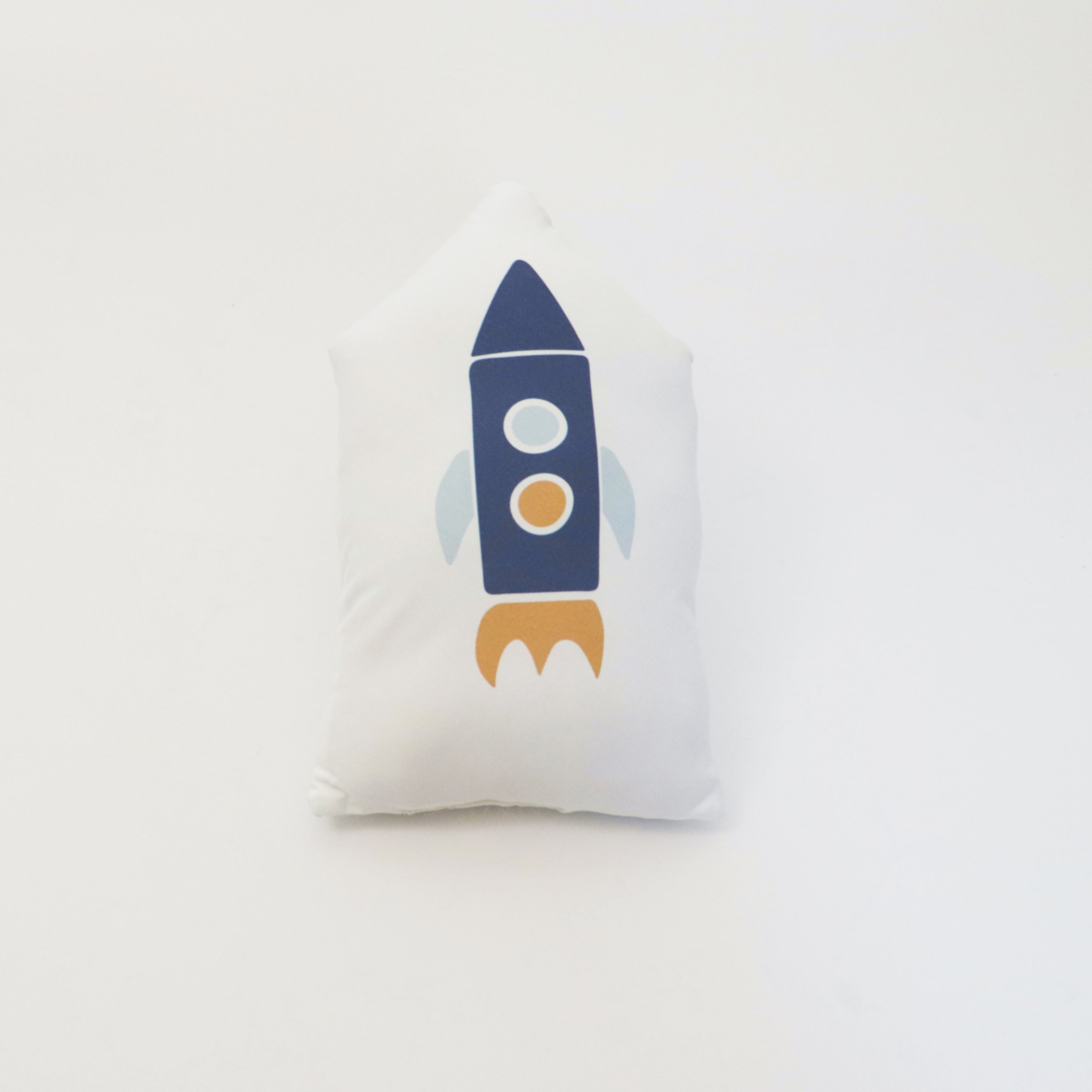 Yellow Doodle Cushion - Rocket - Laadlee