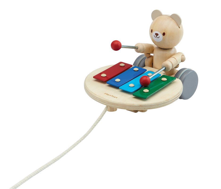 PlanToys Pull-Along Musical Bear - Laadlee