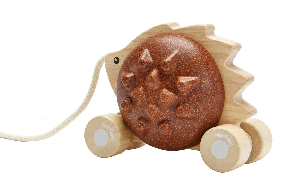 PlanToys Pull-Along Hedgehog - Brown - Laadlee