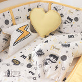 Yellow Doodle Cushion - Flash - Laadlee