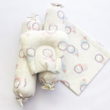 Yellow Doodle Cot Bedsheet Set - Circle Of Love - Laadlee