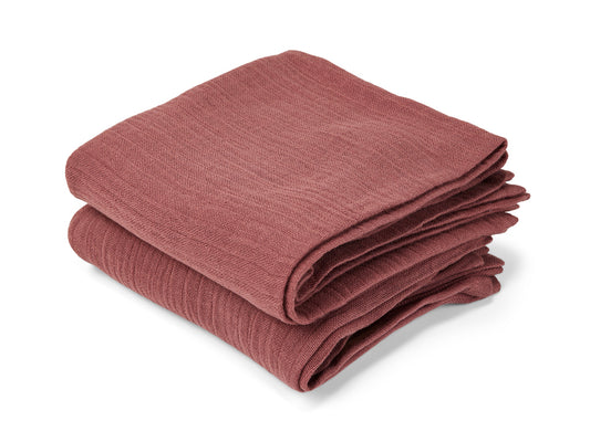 Nuuroo Bao Muslin Cloth 2-pack Solid - Mahogany (70 x 70 cm) - Laadlee