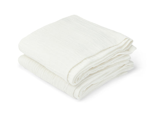 Nuuroo Bao Muslin Cloth 2-pack Solid - White Onyx (70 x 70 cm) - Laadlee