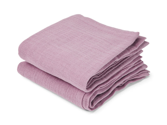 Nuuroo Bao Muslin Cloth 2-pack Solid - Woodrose (70 x 70 cm) - Laadlee