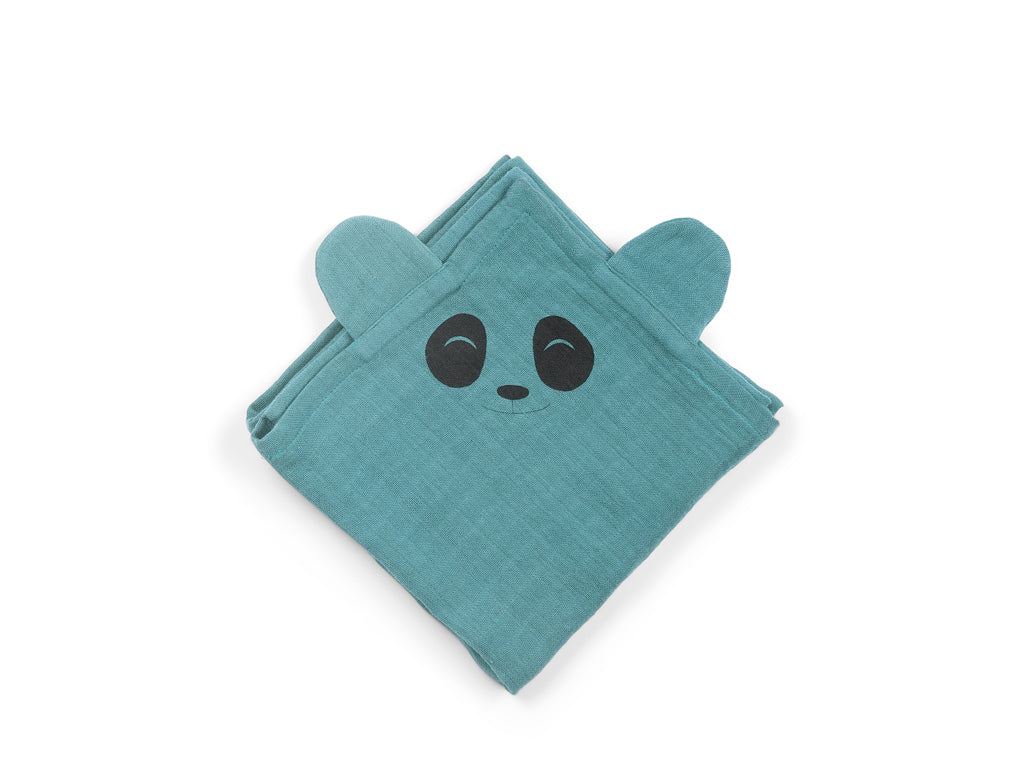 Nuuroo Bjork Hugging Muslin Cloth 2-pack Panda - Lead - Laadlee
