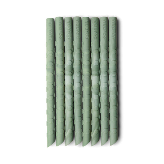 Nuuroo Ada Silicone Straw 8-pack - Light Green Mix - Laadlee