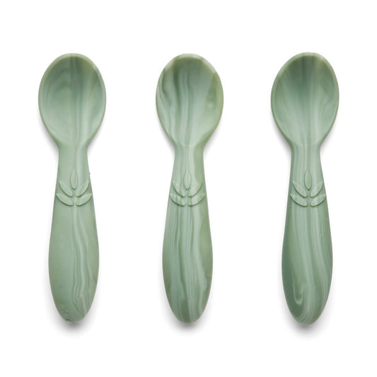 Nuuroo Ella Silicone Spoon 3-pack - Light Green Mix - Laadlee