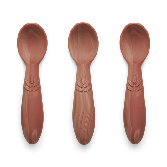 Nuuroo Ella Silicone Spoon 3-pack - Red Mix - Laadlee