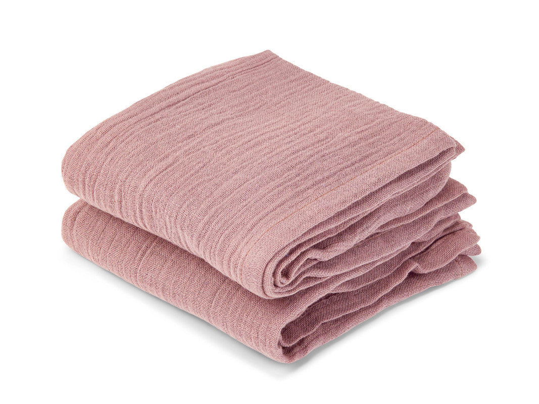 Nuuroo Bao Muslin Cloth 2-pack with Print - Mahogany Rose (60 x 60 cm) - Laadlee
